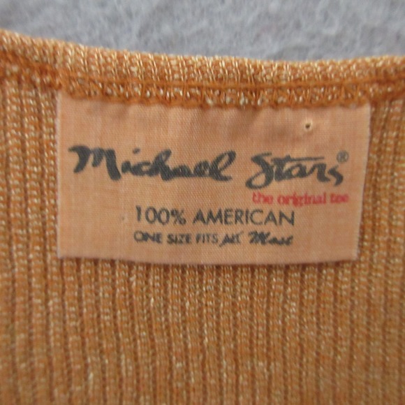 Michael Stars Tank Top Orange Fitted One Size Y2K Long Ribbed Made in The USA - Picture 3 of 9